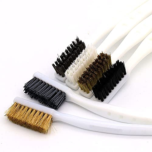 2/6 piezas Cepillo de limpieza Alambre de cobre Nylon Cepillo de dientes industrial Wenwan Bodhi Tallado nuclear Herramientas de eliminación de óxido manual, Juego de 6 piezas, Alambre de cobre
