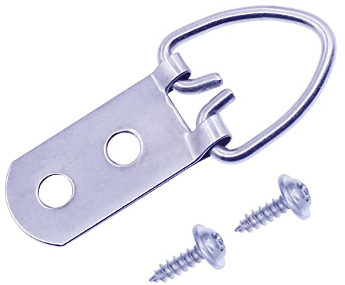 Heavy Duty D-Ring Picture Hangers with Screws, 30 Pcs Large Wide D Ring Picture Hanging Hardware, 2 Holes Picture Hooks for Mirror, Clock, Decoration, Paintings, Artwork Picture Frame