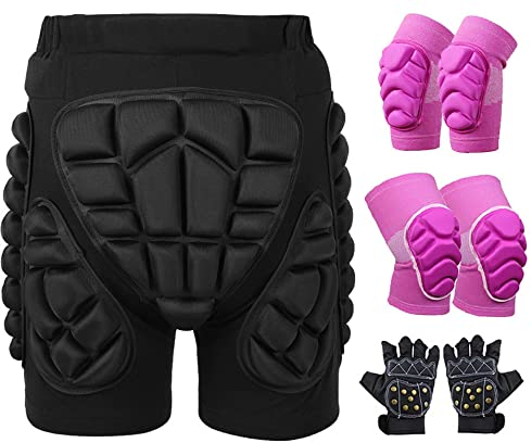 Schutzhosen Kinder Snowboard Shorts Herren Damen Protektorhose 3D Gepolstert Schutz Gear Schutzausrüstung Schutzkleidung Hüfte (Color : D1, Size : L)