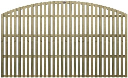 Premier Florence 6x3ft (W: 6ft x H: 3ft) Decorative Arched Frameless Vertical Slatted Trellis Pressure-Treated Garden Panel Fence Topper/Wall Art/Pergola Width 1828mm x Height: 900mm