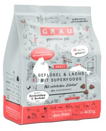 GRAU - l’Original - Nourriture sèche pour Chats - volaille, Saumon et superaliments, Pack de 1 (1 x 400 g), sans Gluten, pour Chats Adultes