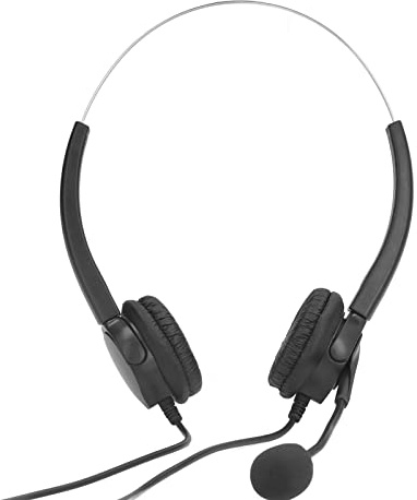 ASHATA Casque de Centre D'appels, Casque de Centre D'appel Filaire avec Microphone à Réduction de Bruit, Casque D'ordinateur Stable Réglable pour Le Bureau pour Call Center Home Skype