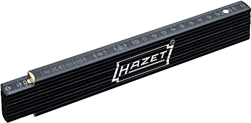 HAZET Zollstock 2154-200 I Meter-Stab 2 m, Skalierung: mm und cm, beidseitig bedruckt I Messwerkzeug mit innenliegenden Gelenken für durchgängige Skalierung, EG-Genauigkeitsklasse III