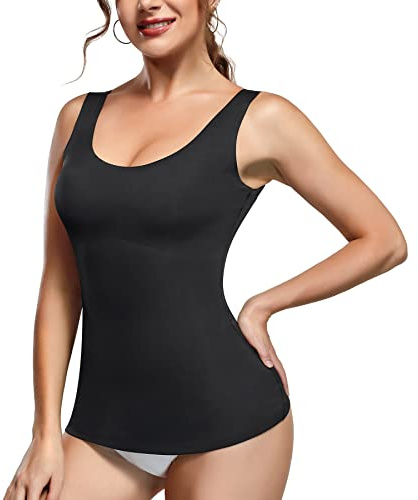 Gotoly Camisola de Compresión Mujer Camisetas Moldeadoras Reductoras Chaleco Moldeador Lencería Moldeadora Control de Barriga Camisetas Interior Sin Costuras Shapewear Tank Top