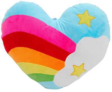 ibasenice Herzförmiges Regenbogen Plüschkissen Mit Elastischer Füllung Für Wohnzimmer Und Auto Geschenk Zum Valentinstag