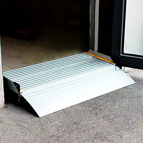 Bridge Threshold Ramp for Doorway & Front Door, Bridge Threshold Ramps for Doorways, Wheelchair Transition Ramp Aluminum Bridging Entrance Ramp with Non Slip Surface