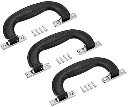 sourcing map Luggage Handles, 3Pcs 151mm/5.94inch Plastic Pull Handle Suitcase Case Replacement Handles with Screws for Case Suitcase Toolbox, Black