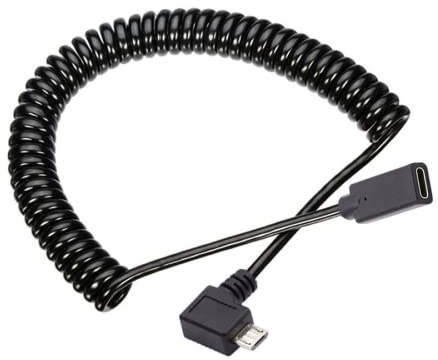 chenyang Micro USB Coiled Stretch Kabel Micro USB Stecker auf USB C Buchse Energie Daten Verlängerungskabel für Tastatur Maus