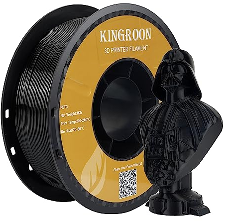 kingroon 3D Printer Filament PETG 3D-Druckerfilament,… (Polymilchsäure, PETG Schwarz)