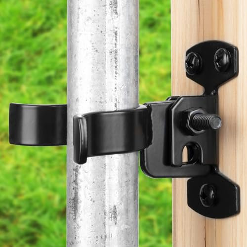 SANKINS 4 Stück 3,5 cm Wandhalterung, Kettenglied, Gabel, Torriegel, flache Rückseite, Torgabelriegel mit Loch für Vorhängeschloss, Kettenglied-Zaunriegel für Zauntore, Bauernhöfe, Befestigung an