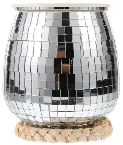 SUPVOX Mirror Disco Oval Ball Planter Stylish Hanging Flower Pot Ideal for Desktop Living Room