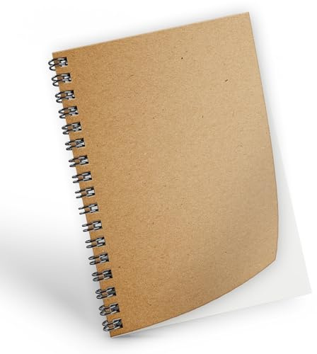 Primus Print Kreativblock Zeichenblock Skizzenbuch Journal - A5 148x210 - Spiralbindung - Kraftpapier - 50 Blatt - blanko (Hochformat - 1 Stück)