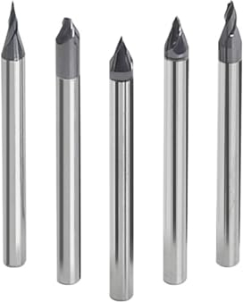 Fasenfräser Wolfram-Hartmetall-Kegelschaftfräser, Winkelfräser, Metallfräser, 5, 15, 20, 10, 30 Grad, HRC60, 2 Nuten(10 degrees one side,0.5xD4x50Lx2F)