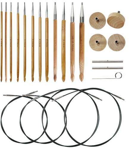 Knitting Youth Häkelnadeln Set, Tunesisches Häkelnadel-Set 3,5 mm - 10,0 mm Größen, Geeignet für Strickanfänger, Handgefertigte Strickwerkzeuge, Kunsthandwerk Strickwerkzeuge, 12 Stück