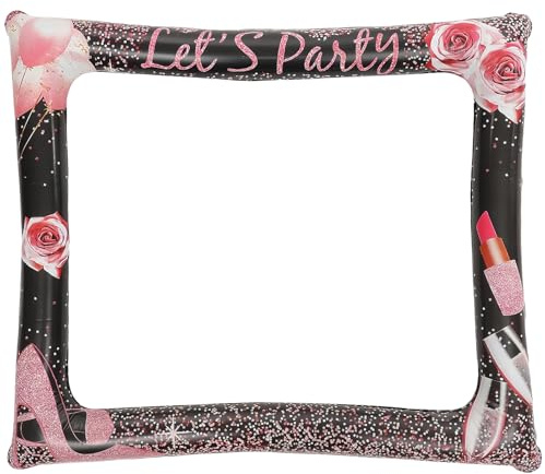 Aufblasbarer Fotorahmen Geburtstag,Schwarzes Rose Gold Fotobox Accessoires Selfie Bilderrahmen Aufblasbare Fotorahmen Große,Photo Booth Selfie Rahmen Ideal für Festivitäten Party Zubehör