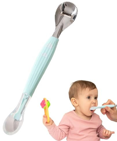 Obstkratzende Fütterung, Doppelkopf-Fütterlöffel für Babys - Babys Fruchtkratz-Schlammlöffel | Silikon-Doppelkopflöffel, Baby-Entwöhnungszubehör zum Schaben von hartem oder weichem Obst und Gemüse