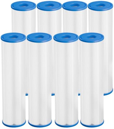 DAYEAR Filtro repuesto baño de hielo 25.4cm x 6.35cm 20 micrones 8 Paquete | Filtro de inmersión fría 20 micrón plisado reemplazo de filtrado de sedimentos para bañera de hielo bañera de hidromasaje