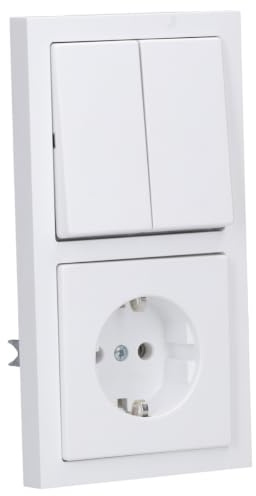 Busch-Jaeger future linear Steckdosen- & Serienschalter-Set 2-fach | 1× 20 EUC-884 SCHUKO Steckdose + 1× 2000/5 US Serienschalter + 1785-884 Wippe + 1722-884K Rahmen