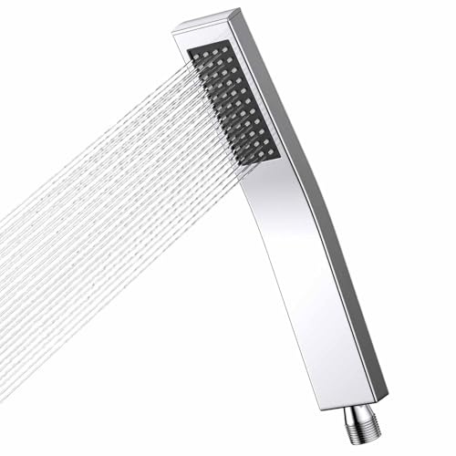 Wassersparend Handbrause Hochdruck Dusche 304 Edelstahl, Anti-Kalk-Silikon Düsen Moderne Duschkopf für Badezimmer zu Hause, Duschkopf Schmal(Silber)