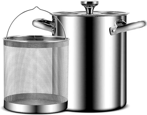 JYBNBBE 4 Liter Spargeltopf, Dünsttopf Für Spargel Und Gemüse Aus Edelstahl 304, Spaghettitopf, Pastatopf, Küche Mit Drahtkorb Und Glasdeckel, Tiefe Pfanne Mit Öl