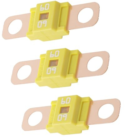 Xibao 3PCS Fusible Voiture,Fusible Midi,Fusibles Automobiles,Protection Circuit pour Voitures,Convient à la Plupart des Voitures,Camions,Engins de Chantier,Machines Agricoles (60A)