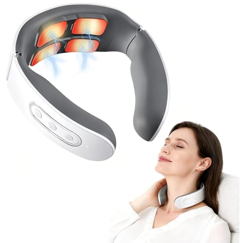 Neurotex Nackenmassagegerä, 11-In-1 Nackenmassagegerät mit Wärme, Tragbares Elektrisches Massagegerät mit 6 Modi & 9 Intensitäten für Zuhause Büro Reise