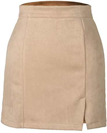 FUNSEED Falda corta de cintura alta con abertura lateral para mujer, falda acogedora de forro polar con cremallera y estampado de leopardo liso