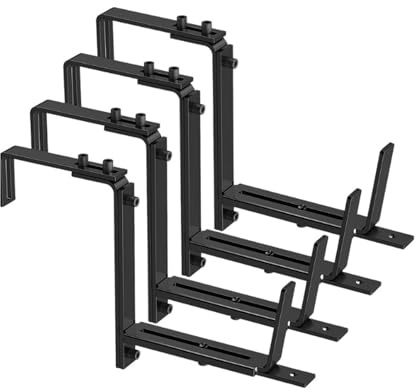 Ruarby 2/4 soportes ajustables para macetas, caja de flores, caja de ventana, gancho al aire libre para valla de jardín, soportes de metal
