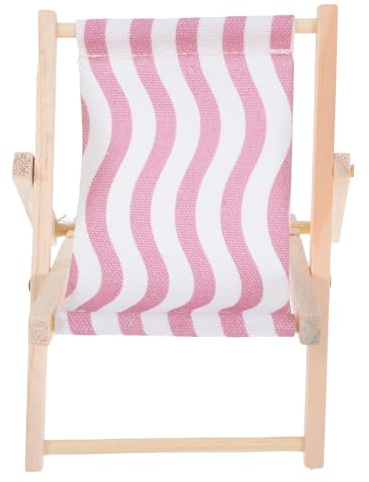 Générique Support Bois pour de Téléphone Portable Plage Chaise | Mini Chaise Décorative de Bureau, Toile et Bois, Format Compact pour Usage Maison