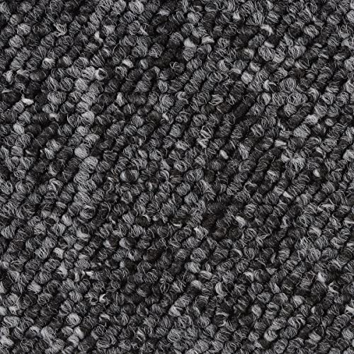 Teppichboden schwarz Meterware in 400 cm und 500 cm Breite mit Schlingen Struktur meliert ideal für Wohnzimmer und Schlafzimmer mit Vliesrücken