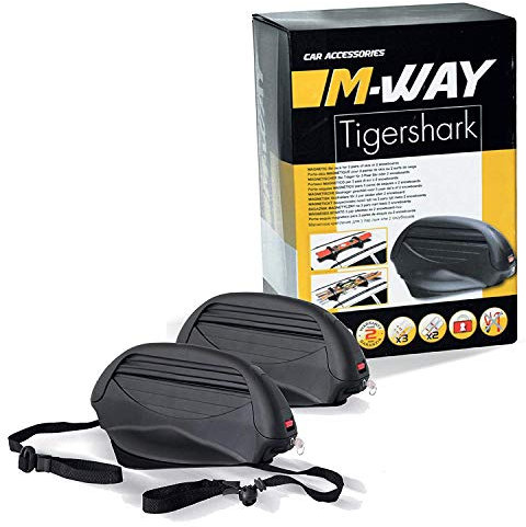 PORTASCI PORTA SCI SNOWBOARD AUTO MAGNETICO TIGERSHARK OMOLOGATO M-WAY - DOTATO DI SISTEMA ANTIFURTO - STUDIATO PER IL TRASPORTO DI 3 PAIA DI SCI O 2 SNOWBOARD MONTAGGIO SUL TETTO DELL'AUTO-