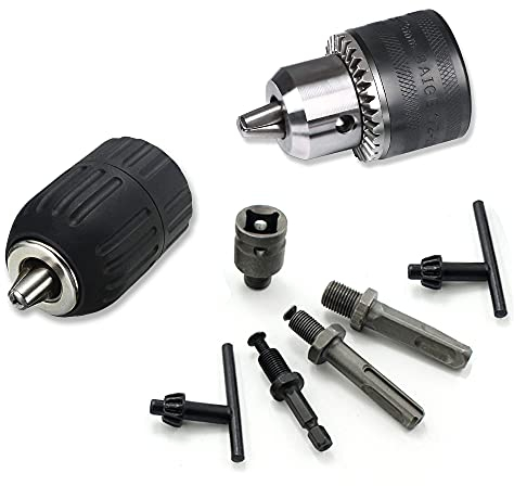 8Pcs 1/2 1.5-13Mm-20UNF Kit D'Outils De Convertisseur De Mandrin De PerçAge à Clé PréCise Avec Adaptateur De Prise 1/2, Force De Serrage Stable, Durable Et Forte Pour Perceuse à Main éLectrique Etc