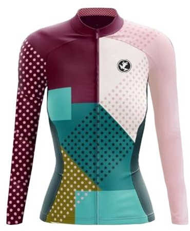 UGLY FROG Jerseys de Ciclismo de Invierno para Mujeres Trajes de Ciclismo de vellón térmico Manga Larga y Babero MTB Warm Bike Clothing ZRWL01