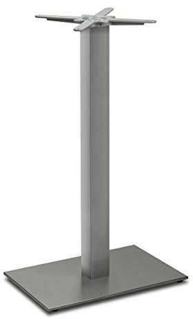 Dublino Premium Stehtischgestell Edelstahl- PD7590inox/110 | matt satiniert | Höhe 108 cm | Bodenplatte 60x40 cm | max. Tischplattengröße 110x70 cm | Rostfrei, ideal für Indoor & Outdoor