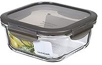 LocknLock OVEN GLASS Frischhaltedosen Glas mit Deckel 750 ml 155 x 155 x 69 mm Kühlschrank, Gefriertruhe & Spülmaschine Borosilikat-Glas bis 400°C ofenfest Mikrowellengeschirr mit Deckel