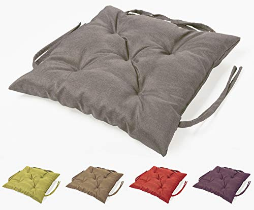 sunnypillow Stuhlkissen Outdoor, Indoor - 50 x 50 x 12 cm - Auflage für Stühle, Bänke in Haus und Garten - Sitzkissen für Paletten - Stuhlauflage, Gartenkissen für Gartenmöbel - Kissen Grau