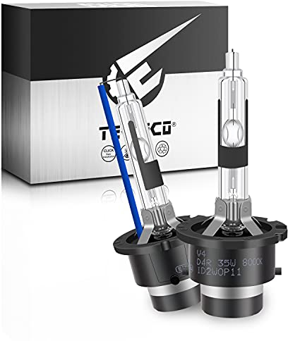 TECTICO D2R 35w Lampadina per fari allo xeno 8000K 12v blu freddo +300% Alta Luminosità Kit di conversione lampadina Bi HID, 2 lampadine