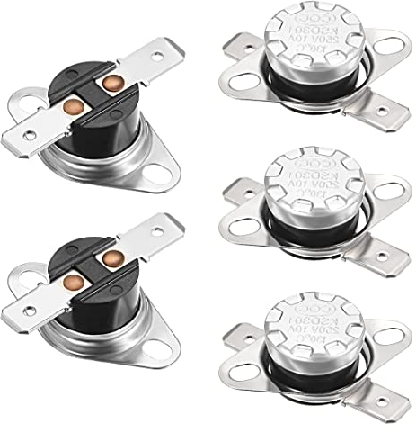 PATIKIL 130°C/266°F 10A Normalmente Chiuso NC KSD301 Termostato, 5pz Regola Scatto Disco Temperatura Interruttore per Microonde,Forno,Caffè Macchina per Caffè