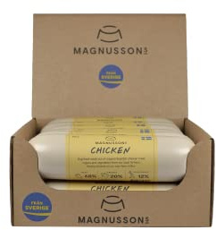 Magnussons Chicken Nassfutter 12x650g | Monoprotein Huhn | Nassfutter für Welpen, Junghunde & Erwachsene Hunde | Alleinfuttermittel dampfgegart | Alle Rassen