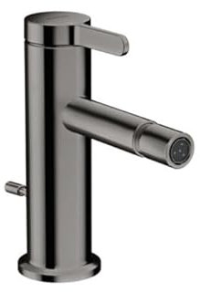 hansgrohe AXOR One Einhebel-Bidetmischer mit Zugstangen-Ablaufgarnitur, Ausladung 113 mm, 48210330, Farbe: Polished Black Chrome