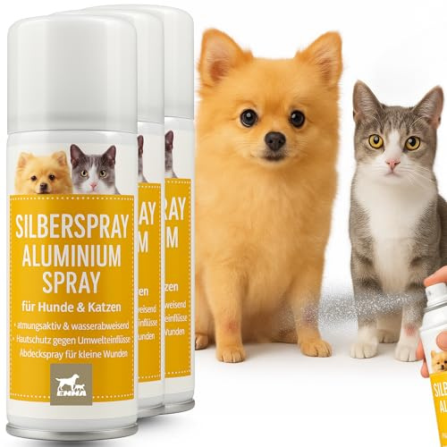 EMMA Silberspray Wundspray Hund Katze Pferd 3×0,1 L Sprühpflaster | wasserfest – Wundversorgung bei wunder Haut Silber Spray gegen Hund – Wundschutz Pferde – Erste Hilfe Set Tiere