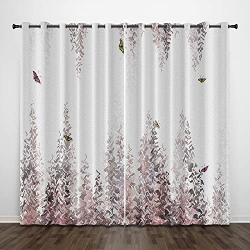 Vorhang, Kinderzimmer, 3D Ripple-Schmetterling 150(B) X166(H) cm Kindervorhänge Mit Ösen, Polyestervorhänge, Wärmeschutzvorhang, Blickdichter Vorhang Mit Ösen, Kindervorhänge Für Wohnzimmer, Schlafzi