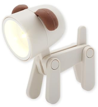 Winkee - Niedliche Mini Leselampe Hund Mit Batterie - LED Kinder Leselampe, Tragbare Nachtlampe für Kinderzimmer Farbauswahl erfolgt zufällig