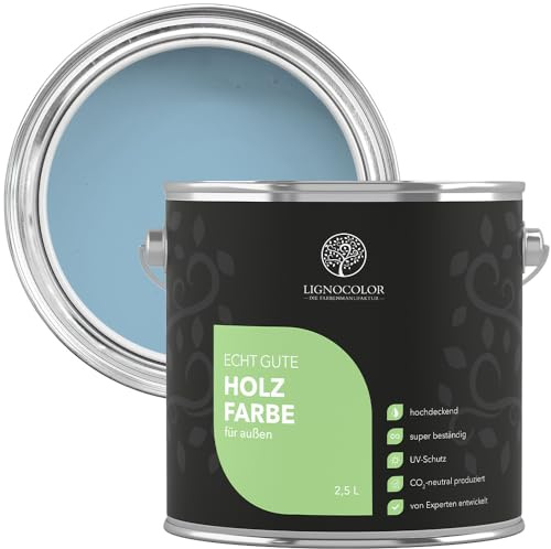 Lignocolor Holzfarbe Außen matt | wetterfeste Farbe für den Außenbereich (Polar matt, 2,5L) | hochdeckend & hochbeständig