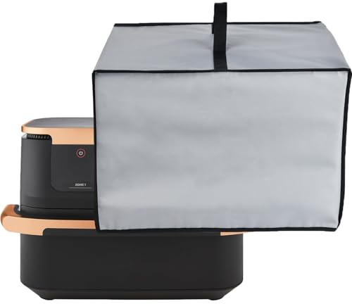 Amerbtech Luftfritteusen-Staubschutz, hitzebeständig, wasserdicht, Nylongewebe, Luftfritteusen-Abdeckung für Ninja Foodi MAX Dual Zone Luftfritteuse AF400UK/AF500UK (Grau)
