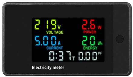 DEWIN Digital Electricity Meter, AC Display Meter AC 100-265V 20A Digital Voltmeter Ammeter Voltage Current Power Energy Electricity Meter