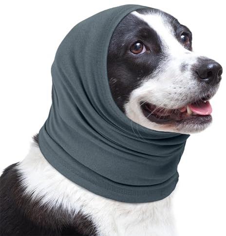 Lelepet Ohrenschutz für Hunde, Hunde Gehörschutz, Beruhigender Kapuzenpullover, Hund Ohrenschützer zur Geräuschreduzierung, Hundehals und Ohrenwärmer, Hund Ohrenpflege Lärmschutz, Grün S