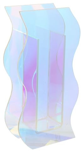 RORPOIR 2 Stücke Dekorative Acryl Vase Welle Form Floral Anordnung Robust Acryl Blume Vase