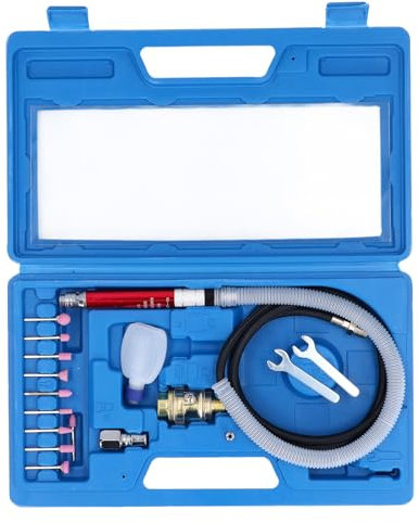 Luft Mikroschleifer Kit, pneumatischer Bleistift Stabschleifer, 1/8 Zoll 58000 U/min, multifunktionales luftbetriebenes Mikro-Stabschleifer-Kit zum Reinigen, Schneiden, Polieren