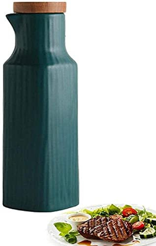 Huilier et vinaigre, distributeur de bouteilles d'huile d'olive et de vinaigre en céramique, bouteille de stockage d'huile de 400 ml, bouteille d'épices en céramique fabriquée à la main/blanc